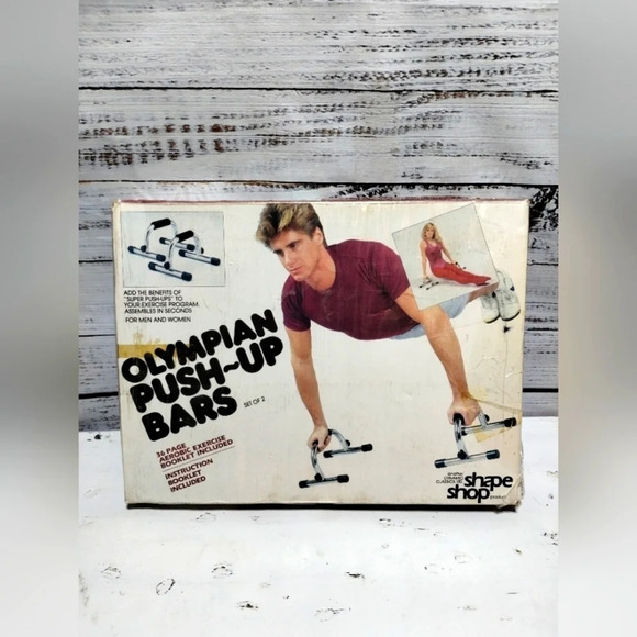 Shape Shop Olympian Push Up Bars Silver ‎ Original Never Opened 1983 - Picture 1 of 3